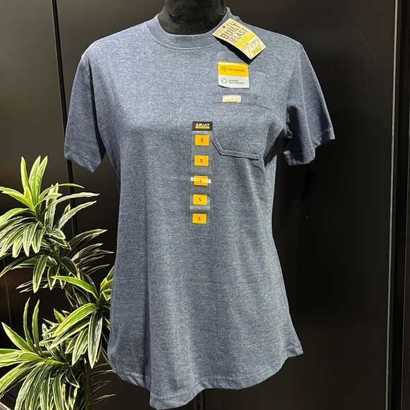 Ariat Rebar Workwear Pre-shrunk short sleeve, logo patch pocket,pen slot, Tee - Picture 1 of 10